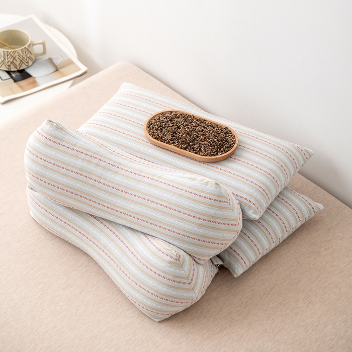 91家纺网 家纺一手货源 找家纺 大熊枕芯 2025新款全棉水洗棉荞麦三角组合枕 枕头枕芯 三角组合款-浅蓝 三角组合枕/只