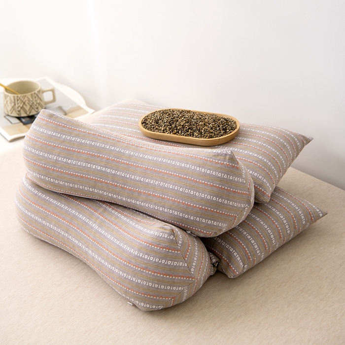 91家纺网 家纺一手货源 找家纺 大熊枕芯 2025新款全棉水洗棉荞麦三角组合枕 枕头枕芯 三角组合款-咖色 三角组合枕/对