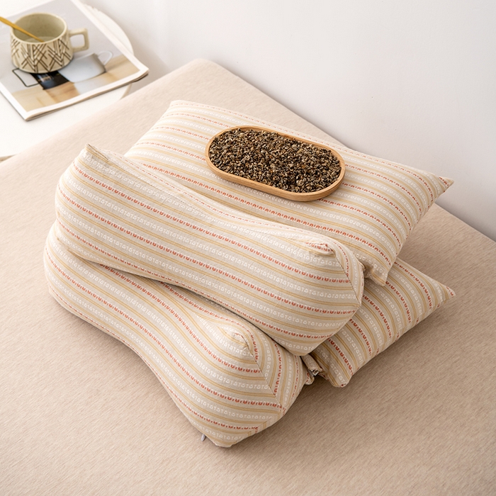 91家纺网 家纺一手货源 找家纺 大熊枕芯 2025新款全棉水洗棉荞麦三角组合枕 枕头枕芯 三角组合款-卡其 三角组合枕/对