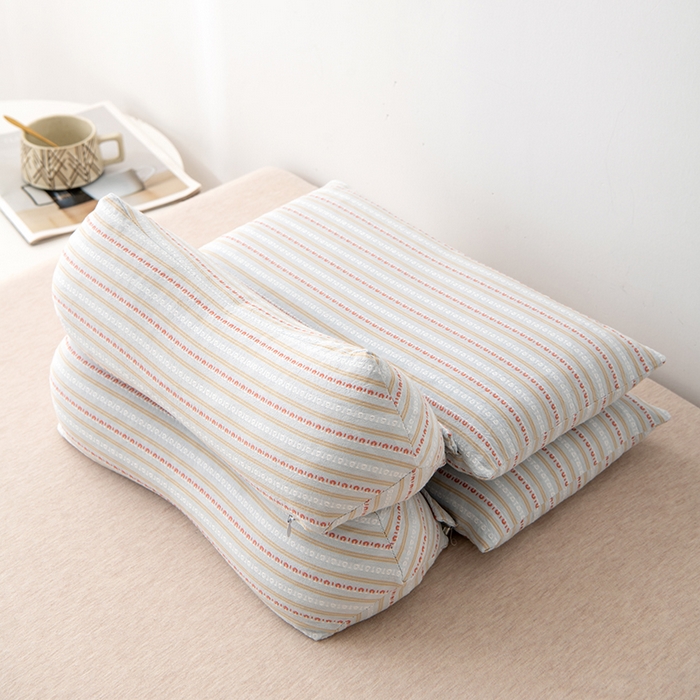 91家纺网 家纺一手货源 找家纺 大熊枕芯 2025新款全棉水洗棉荞麦三角组合枕 枕头枕芯 三角组合款-浅蓝 三角组合枕/只