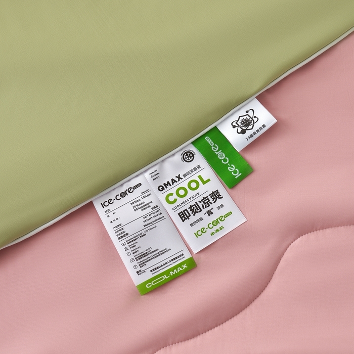 91家纺网 家纺一手货源 找家纺 朴罗 （ 原岚图） 2025新款纯色亲肤舒适锦氨凉感夏被夏凉被空调被 西瓜粉绿