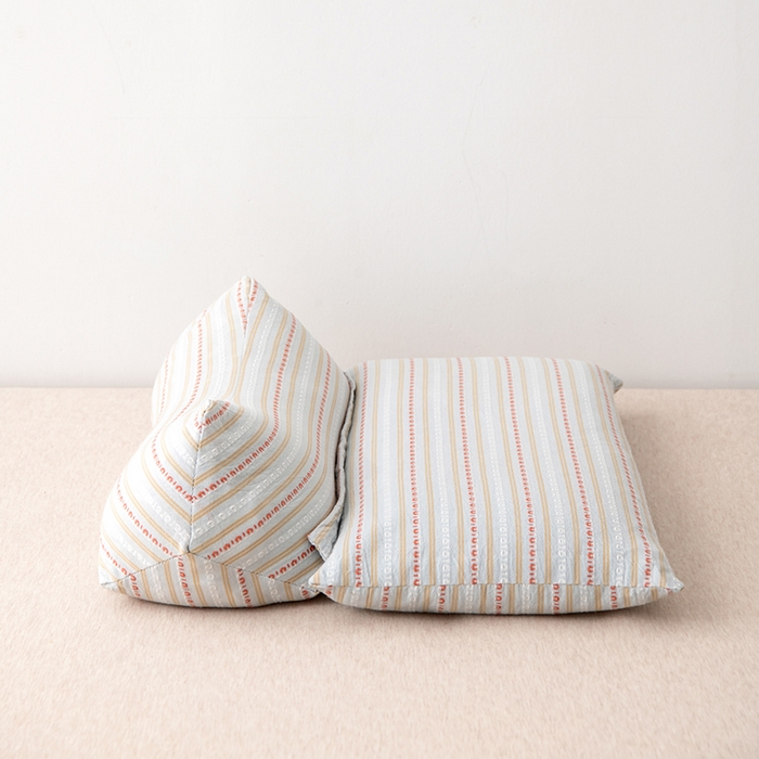 91家纺网 家纺一手货源 找家纺 大熊枕芯 2025新款全棉水洗棉荞麦三角组合枕 枕头枕芯 三角组合款-浅蓝 三角组合枕/只