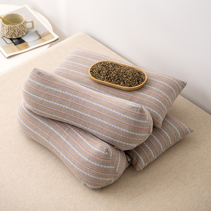 91家纺网 家纺一手货源 找家纺 大熊枕芯 2025新款全棉水洗棉荞麦三角组合枕 枕头枕芯 三角组合款-咖色 三角组合枕/对