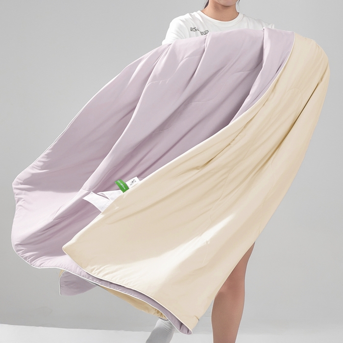91家纺网 家纺一手货源 找家纺 朴罗 （ 原岚图） 2025新款纯色亲肤舒适锦氨凉感夏被夏凉被空调被 微醺紫