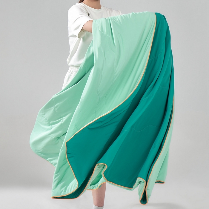 91家纺网 家纺一手货源 找家纺 朴罗 （ 原岚图） 2025新款纯色亲肤舒适锦氨凉感夏被夏凉被空调被 深睡绿