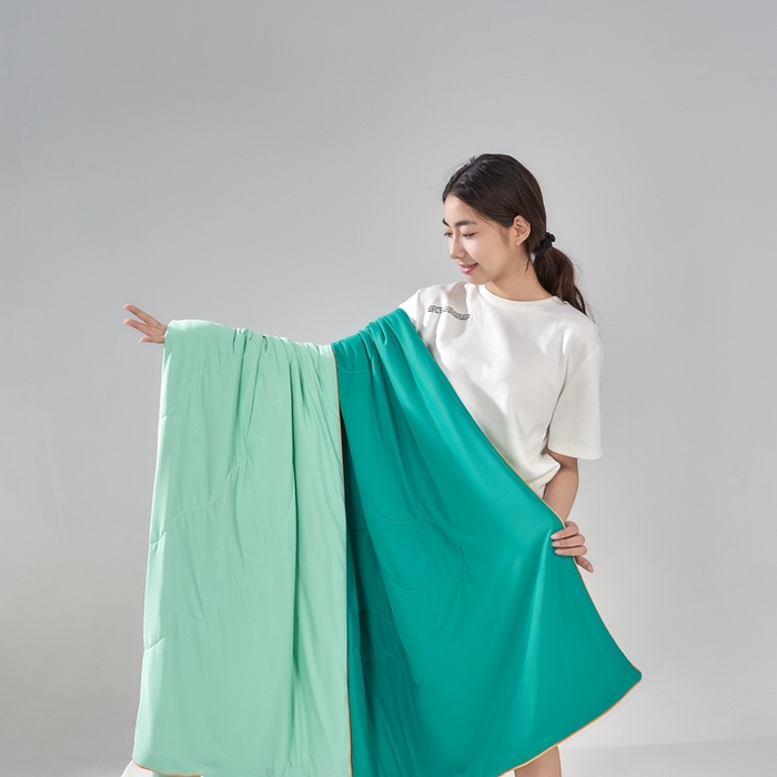 朴罗 （ 原岚图） 2025新款纯色亲肤舒适锦氨凉感夏被夏凉被空调被 深睡绿