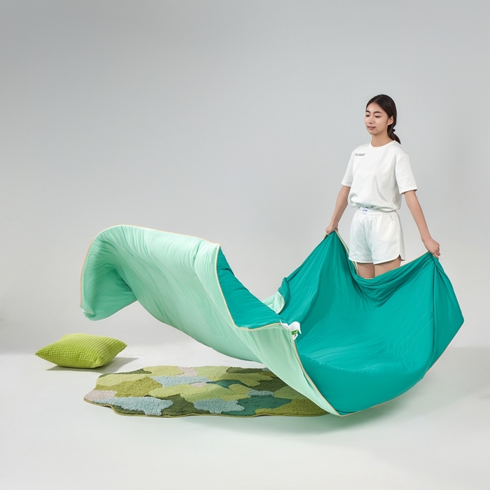 91家纺网 家纺一手货源 找家纺 朴罗 （ 原岚图） 2025新款纯色亲肤舒适锦氨凉感夏被夏凉被空调被 深睡绿