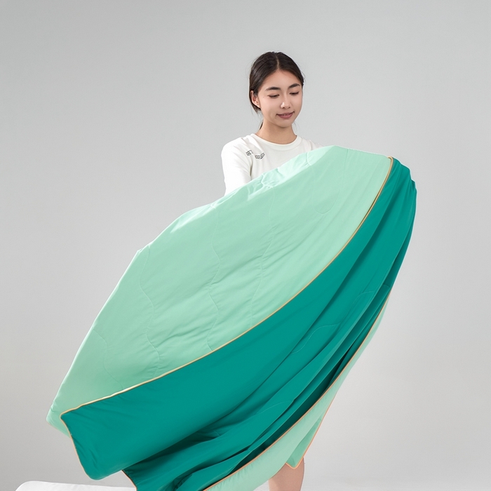 91家纺网 家纺一手货源 找家纺 朴罗 （ 原岚图） 2025新款纯色亲肤舒适锦氨凉感夏被夏凉被空调被 深睡绿