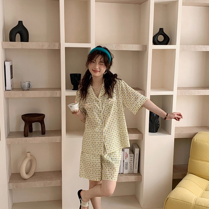 91家纺网 家纺一手货源 找家纺 （总）妍景家居生活馆 2025新款25630-简约格子碎花套装