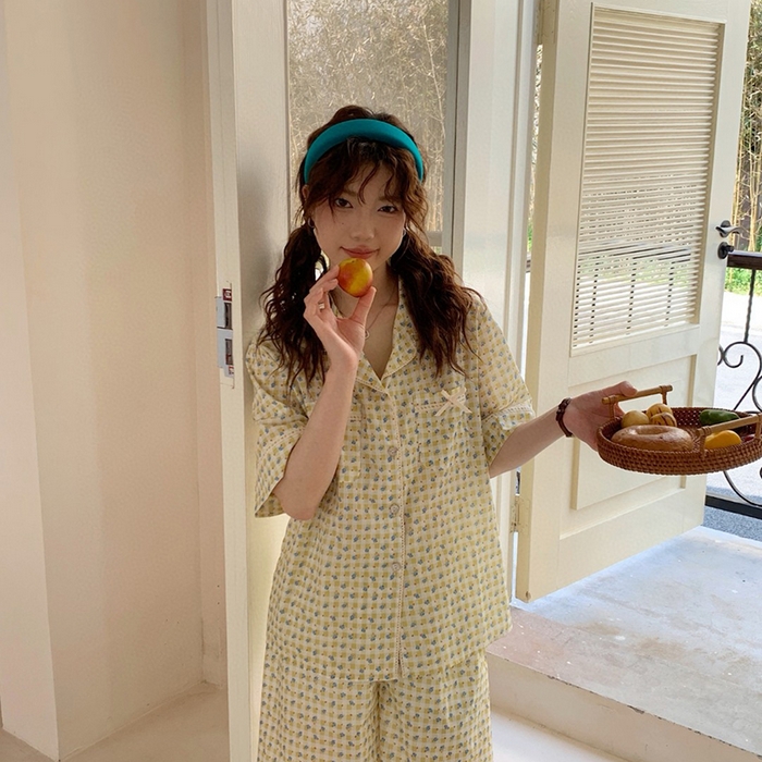 91家纺网 家纺一手货源 找家纺 （总）妍景家居生活馆 2025新款25630-简约格子碎花套装