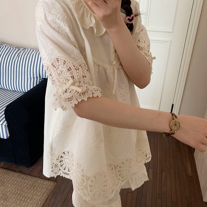 91家纺网 家纺一手货源 找家纺 （总）妍景家居生活馆 2025新款25635-刺绣荷叶边套装