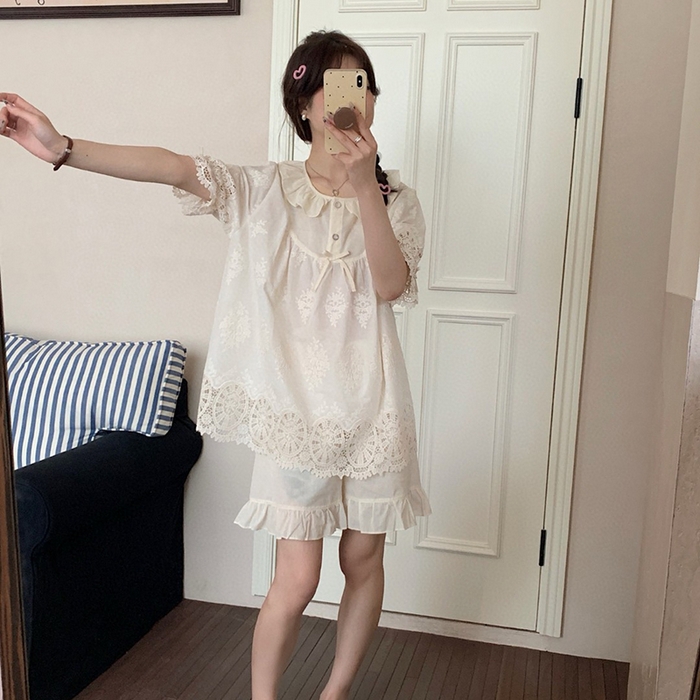 91家纺网 家纺一手货源 找家纺 （总）妍景家居生活馆 2025新款25635-刺绣荷叶边套装