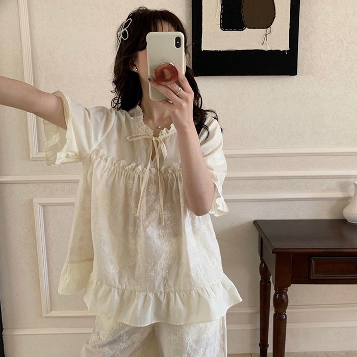 91家纺网 家纺一手货源 找家纺 妍景家居生活馆 2025新款25637-雏菊绣花百搭套装 黄色