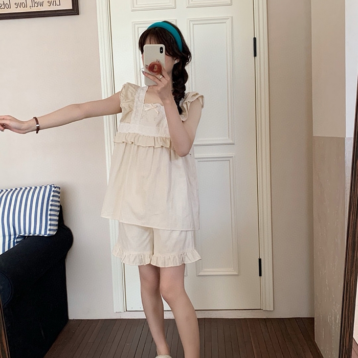 91家纺网 家纺一手货源 找家纺 （总）妍景家居生活馆 2025新款25652-无袖蕾丝纱布套装