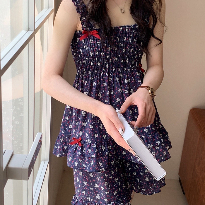 91家纺网 家纺一手货源 找家纺 （总）妍景家居生活馆 2025新款25657-无袖满印碎花套装