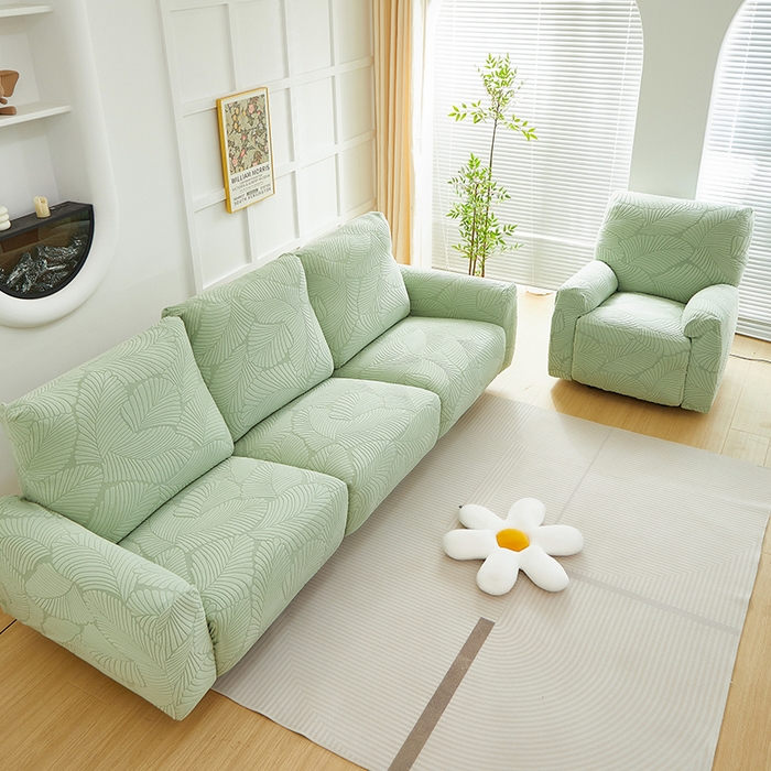 91家纺网 家纺一手货源 找家纺 （总）丝绮鹿 2025新款雕花绒大叶子芝华士沙发套