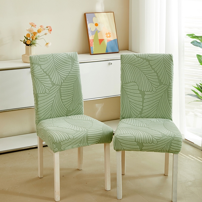 91家纺网 家纺一手货源 找家纺 丝绮鹿 2025新款雕花绒大叶子椅子套松紧款 薄荷绿