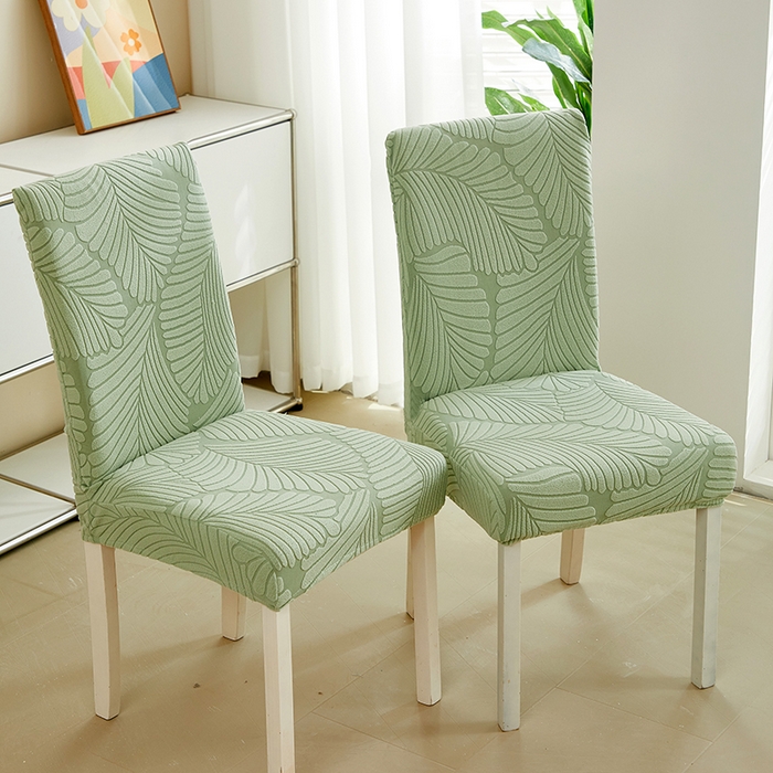 91家纺网 家纺一手货源 找家纺 丝绮鹿 2025新款雕花绒大叶子椅子套松紧款 薄荷绿