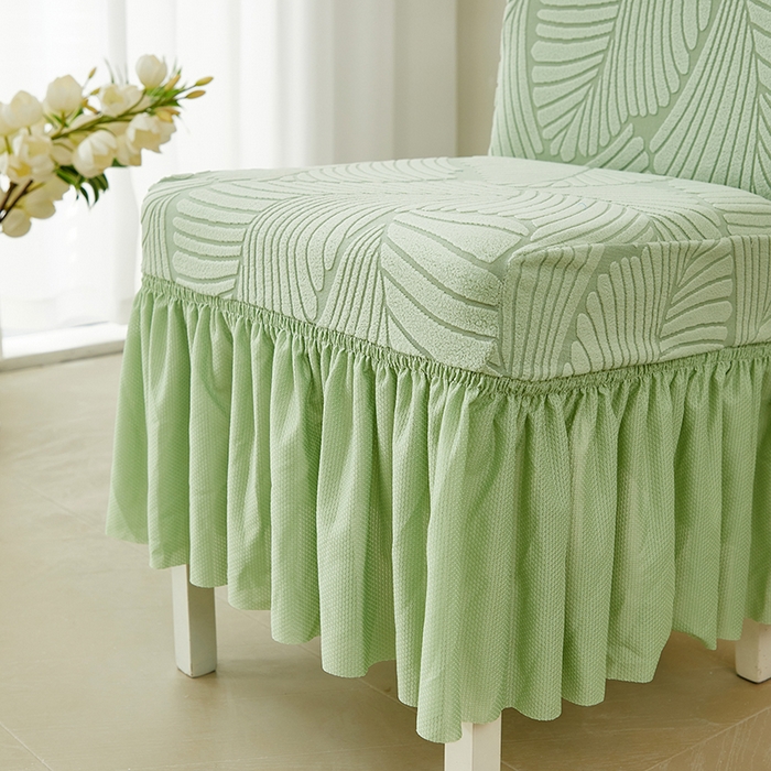 91家纺网 家纺一手货源 找家纺 （总）丝绮鹿 2025新款雕花绒大叶子椅子套裙边款