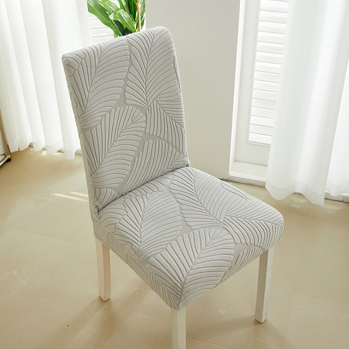 91家纺网 家纺一手货源 找家纺 丝绮鹿 2025新款雕花绒大叶子椅子套松紧款 浅灰