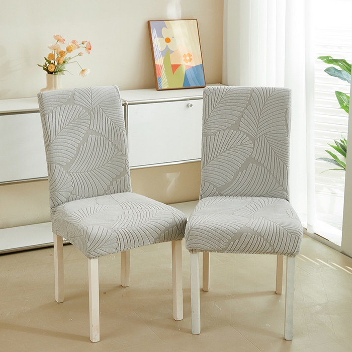 91家纺网 家纺一手货源 找家纺 丝绮鹿 2025新款雕花绒大叶子椅子套松紧款 浅灰