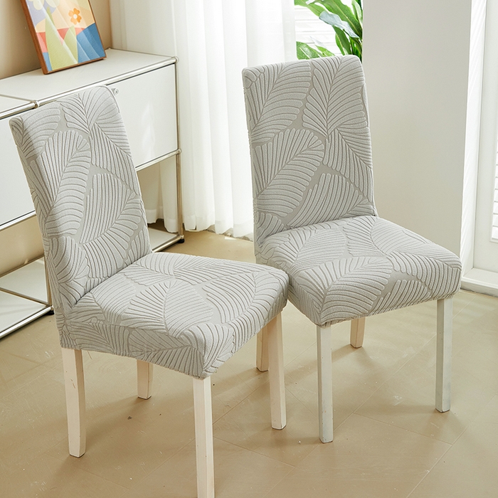 91家纺网 家纺一手货源 找家纺 丝绮鹿 2025新款雕花绒大叶子椅子套松紧款 浅灰