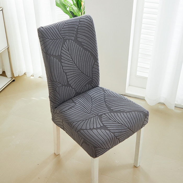 91家纺网 家纺一手货源 找家纺 丝绮鹿 2025新款雕花绒大叶子椅子套松紧款 深灰