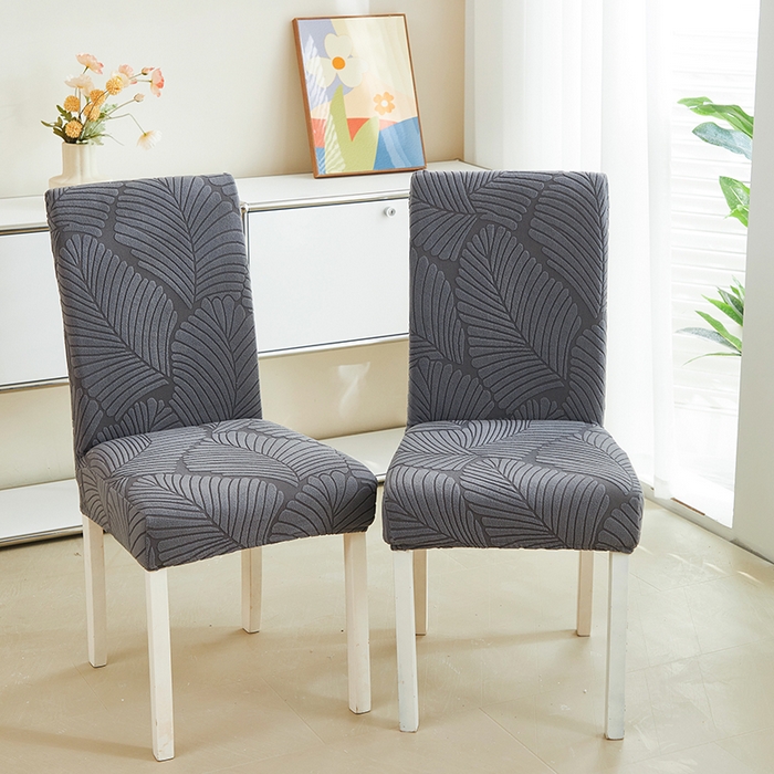 91家纺网 家纺一手货源 找家纺 丝绮鹿 2025新款雕花绒大叶子椅子套松紧款 深灰