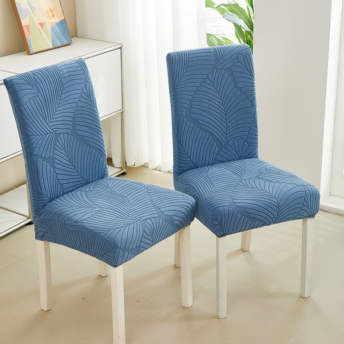 91家纺网 家纺一手货源 找家纺 丝绮鹿 2025新款雕花绒大叶子椅子套松紧款 水蓝