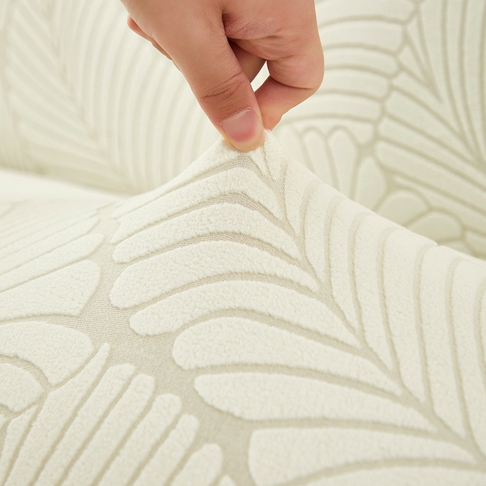 91家纺网 家纺一手货源 找家纺 丝绮鹿 2025新款雕花绒大叶子椅子套松紧款 组合图仅供参考