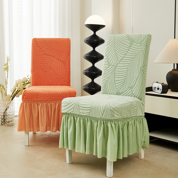 91家纺网 家纺一手货源 找家纺 丝绮鹿 2025新款雕花绒大叶子椅子套裙边款 组合图仅供参考