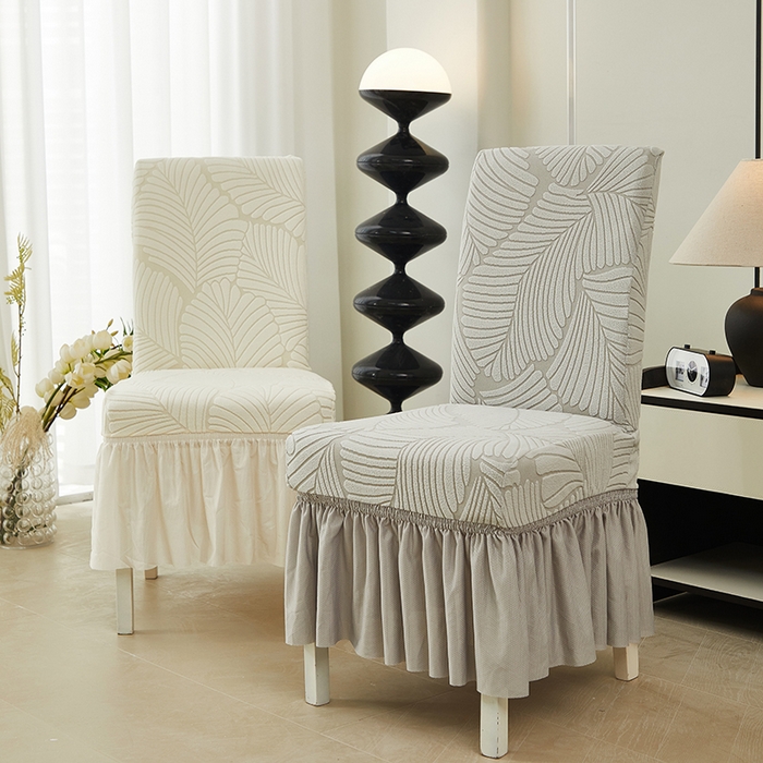 91家纺网 家纺一手货源 找家纺 丝绮鹿 2025新款雕花绒大叶子椅子套裙边款 组合图仅供参考