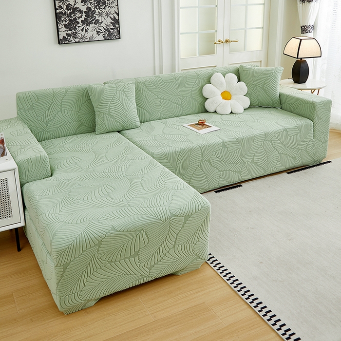 91家纺网 家纺一手货源 找家纺 （总）丝绮鹿 2025新款雕花绒大叶子沙发套松紧款（贵妃图新）