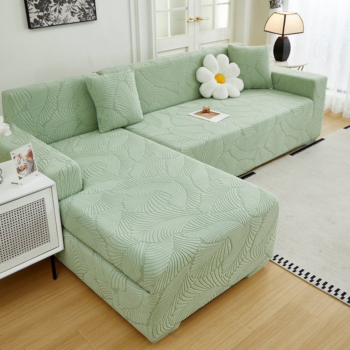 91家纺网 家纺一手货源 找家纺 （总）丝绮鹿 2025新款雕花绒大叶子沙发套松紧款（贵妃图新）