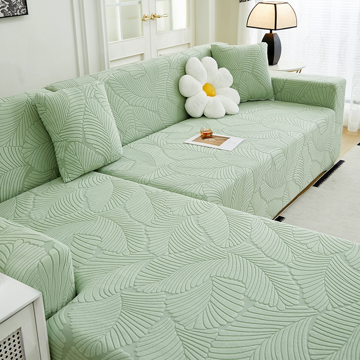 91家纺网 家纺一手货源 找家纺 （总）丝绮鹿 2025新款雕花绒大叶子沙发套松紧款（贵妃图新）