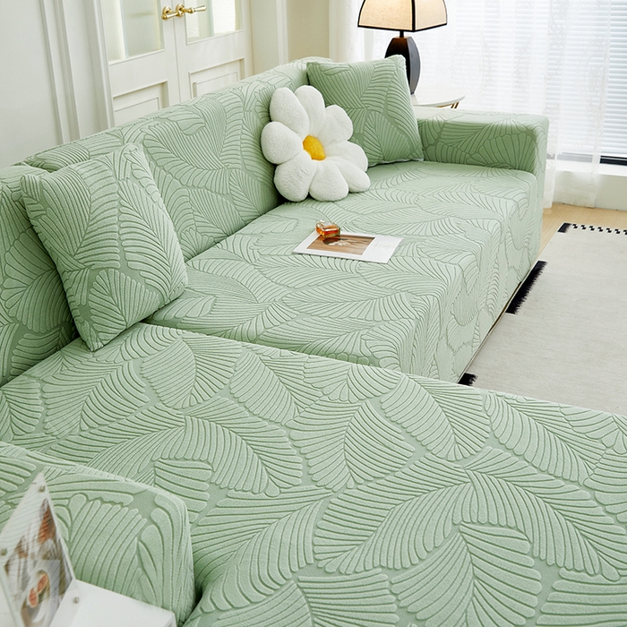 91家纺网 家纺一手货源 找家纺 （总）丝绮鹿 2025新款雕花绒大叶子沙发套松紧款（贵妃图新）