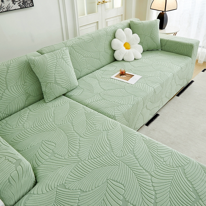 91家纺网 家纺一手货源 找家纺 （总）丝绮鹿 2025新款雕花绒大叶子沙发套松紧款（贵妃图新）