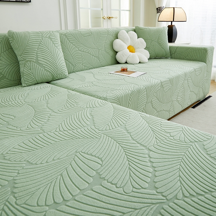 91家纺网 家纺一手货源 找家纺 （总）丝绮鹿 2025新款雕花绒大叶子沙发套松紧款（贵妃图新）