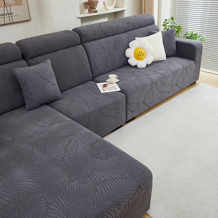 91家纺网 家纺一手货源 找家纺 （总）丝绮鹿 2025新款雕花绒大叶子沙发套松紧款（贵妃图）
