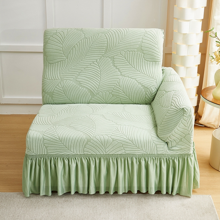 91家纺网 家纺一手货源 找家纺 （总）丝绮鹿 2025新款雕花绒大叶子沙发套裙边款（直排）