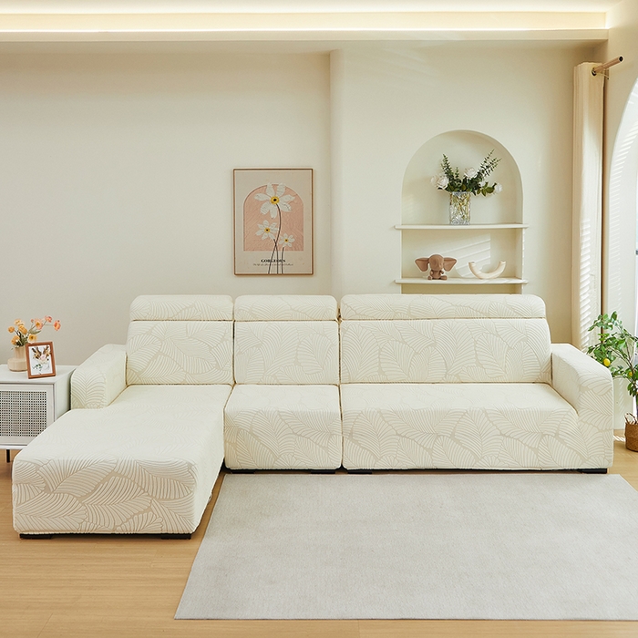 91家纺网 家纺一手货源 找家纺 （总）丝绮鹿 2025新款雕花绒大叶子沙发套松紧款（贵妃图）