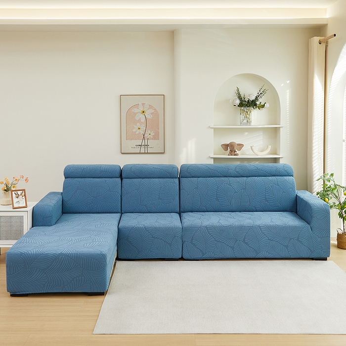 91家纺网 家纺一手货源 找家纺 （总）丝绮鹿 2025新款雕花绒大叶子沙发套松紧款（贵妃图）