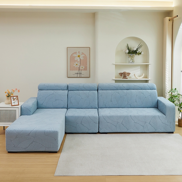 91家纺网 家纺一手货源 找家纺 （总）丝绮鹿 2025新款雕花绒大叶子沙发套松紧款（贵妃图）