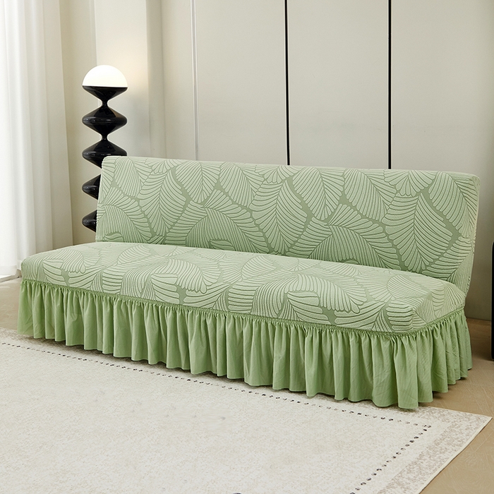 91家纺网 家纺一手货源 找家纺 （总）丝绮鹿 2025新款雕花绒大叶子沙发床裙边款