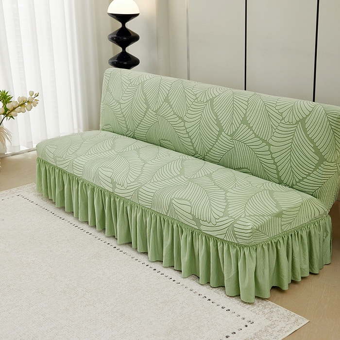 91家纺网 家纺一手货源 找家纺 （总）丝绮鹿 2025新款雕花绒大叶子沙发床裙边款