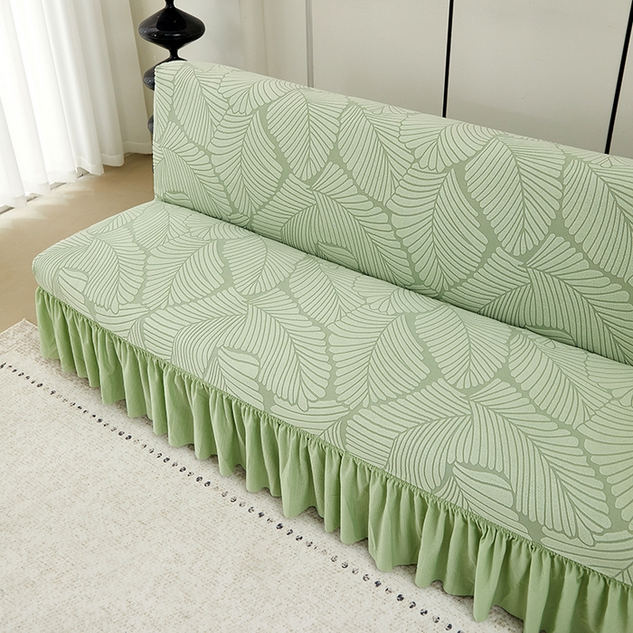 91家纺网 家纺一手货源 找家纺 （总）丝绮鹿 2025新款雕花绒大叶子沙发床裙边款