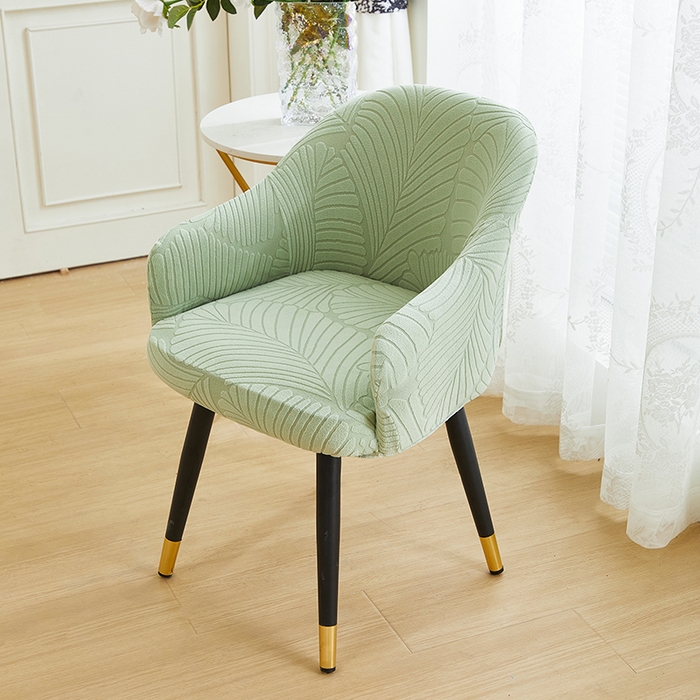 91家纺网 家纺一手货源 找家纺 丝绮鹿 2025新款雕花绒大叶子高扶手椅子套 薄荷绿