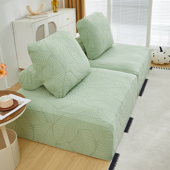 91家纺网 家纺一手货源 找家纺 （总）丝绮鹿 2025新款雕花绒大叶子方块沙发套