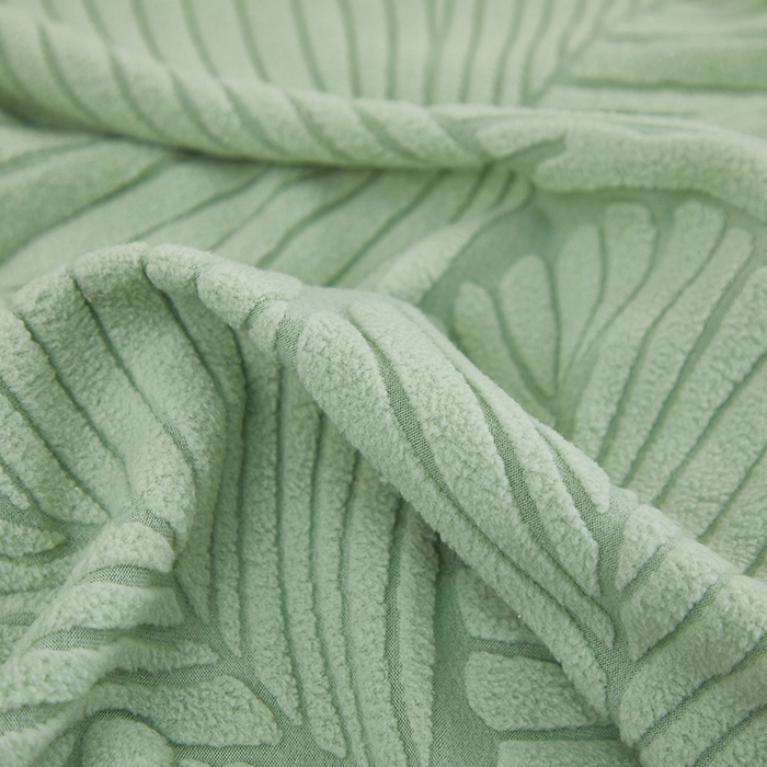 91家纺网 家纺一手货源 找家纺 （总）丝绮鹿 2025新款雕花绒大叶子方块沙发套