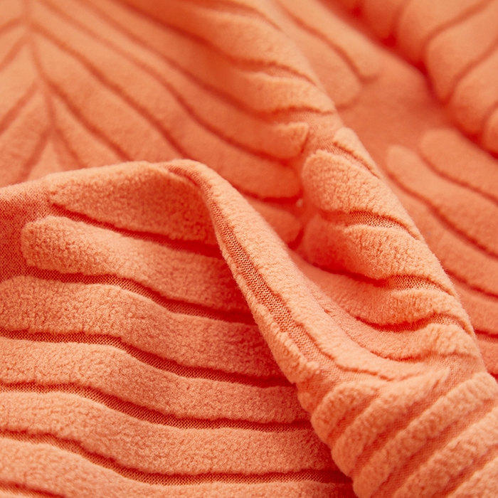 91家纺网 家纺一手货源 找家纺 丝绮鹿 2025新款雕花绒大叶子高扶手椅子套 橙色